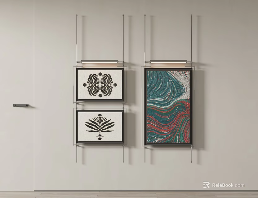 Modern Vintage Hanging Paintings 3d model