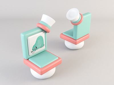 Modern Children's Chair Home Chair 3d model