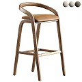 Sleek Modern Wooden Bar Stool With Comfortable Leather Seat Design