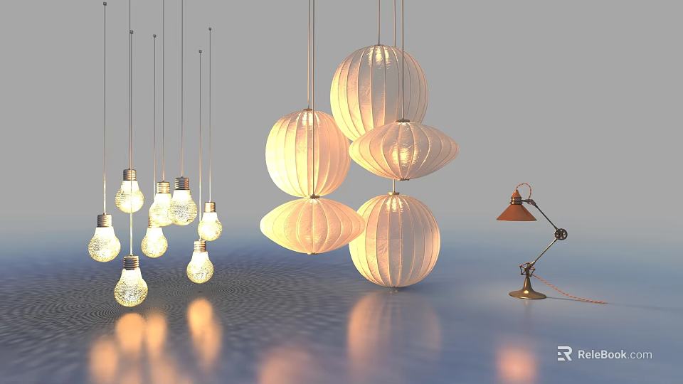 Unique Shaped Pendant Lamps With Various Designs And Illuminating Effects For Interior Decor 3d model 