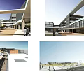 Modern School Building Campus With Academic Buildings Sports Field And Landscaped Areas