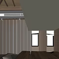 Cozy Traditional Teahouse Interior With Tea Sets On Shelves Wooden Ceiling And Tea Table