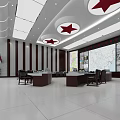 New Chinese style monitoring room public security hall 3d model