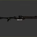 Vintage Military Rifle With Long Barrel Scope Metal And Wooden Parts Design