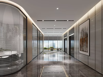 Elevator aisle 3d model