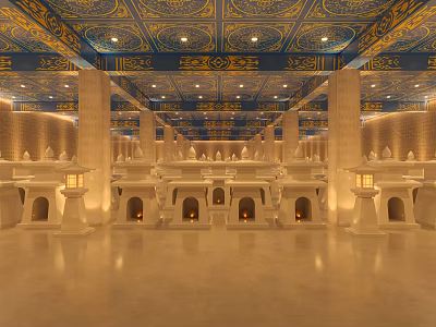 Religious Faith Reflected In Ornate Ceiling And Sacred Memorial Halls 3d model