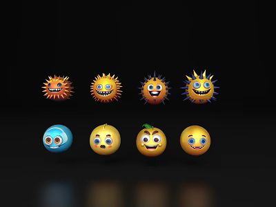 Expression Bag Expression Bag Cartoon Expression Emoji Expression Bag E-commerce Expression Bag Meichen Art Cute Expression Bag Yellow Expression Bag 3d model