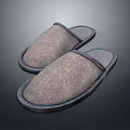 Comfortable Gray Fabric Indoor Slippers Soft Home Casual Dark Sole Design