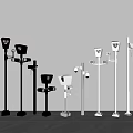 Projection Surveillance Systems With Various Camera Mounts And Pole Stand Designs 3d model