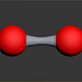 Red Spherical Exercise Dumbbell With White Handle And Shiny Reflective Surface