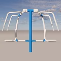 Outdoor Sports Fitness Equipment With Blue Post And White Arm Bars For Training