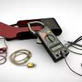 Industrial Clamp Meter With Digital Display Leather Case And Electrical Testing Cables
