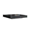 Modern Square Coffee Table With Black Smooth Surface And Metal Base Design 3d model
