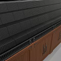 Wooden Display Shelf With Metal Frame And Multi Tiered Storage Cabinets