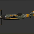 Space and Aerospace 3D Airplane Model Miss Avion Green Camouflage Yellow Orange Accents Wing 33