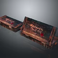 Vintage Wooden Storage Boxes With Red Star And Distressed Text Detail