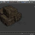 Hay stack hay stack hay stack hay roll wheat stack hay stack hay stack turf low face number low model simple model game video level super realistic 3d model