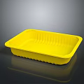 Practical Rectangular Yellow Plastic Tray For Kitchen Food Storage Daily Use