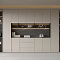 Modern Wine Cabinet Interior Design With Glass Doors And Storage Shelves