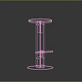 Modern Minimalist Wooden Bar Stool With Stainless Steel Footrest And Round Metal Base