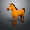 Cartoon Brown Horse Character 3D Model With Mane And Standing Pose 3d model