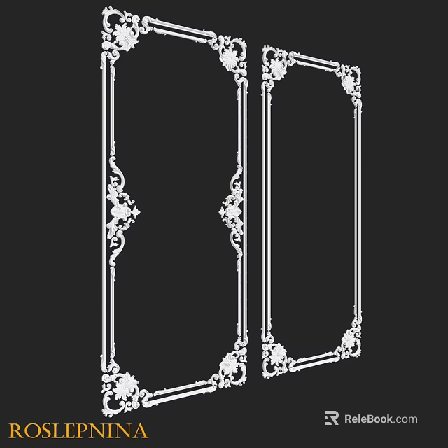 Decorative Frame Components Featuring Intricate Floral Patterns And Ornate Edges 3d model 