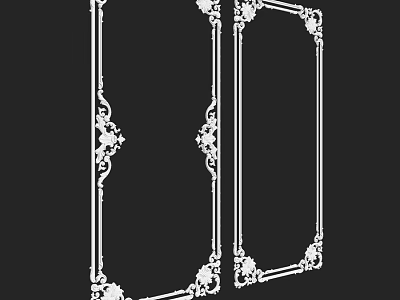 Decorative Frame Components Featuring Intricate Floral Patterns And Ornate Edges 3d model