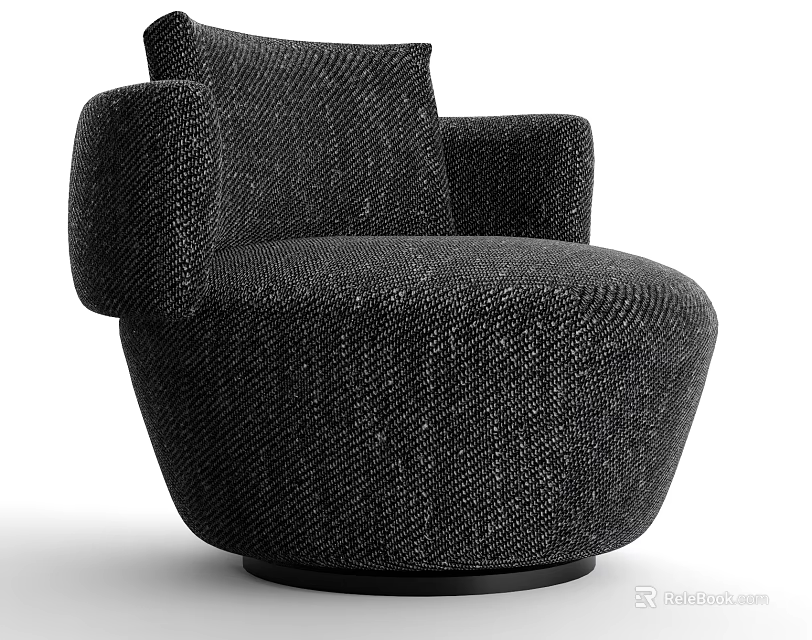 Stylish Modern Single Sofa With Textured Fabric Armrests And Soft Cushion Design 3d model 