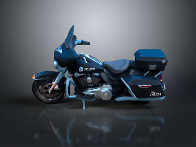 Black Touring Motorcycle With Streamlined Design Rear Storage Compartment And Chrome Accents 3d model