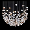 Modern Chandelier With Irregular Gold And White Pendants For Contemporary Decor