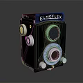 Vintage ELMOFLEX Twin Lens Camera With Retro Black Body And Silver Dials