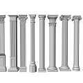European Roman Column Square Column Round Column Decorative Column Gypsum Column 3d model