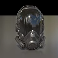 Futuristic Black Mechanical Helmet With Metallic Sleek Design And Visor Aesthetic
