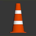 High Visibility Orange Traffic Cone With White Reflective Safety Stripes