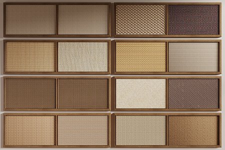 Rattan Wall Panel Decorative Panel Screen Partition Door Panel 3d model