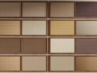 Rattan Wall Panel Decorative Panel Screen Partition Door Panel 3d model