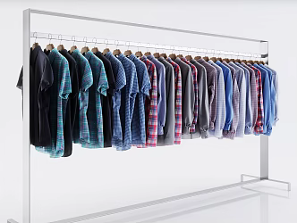 Modern Clothes Shirt Hanger 3d model
