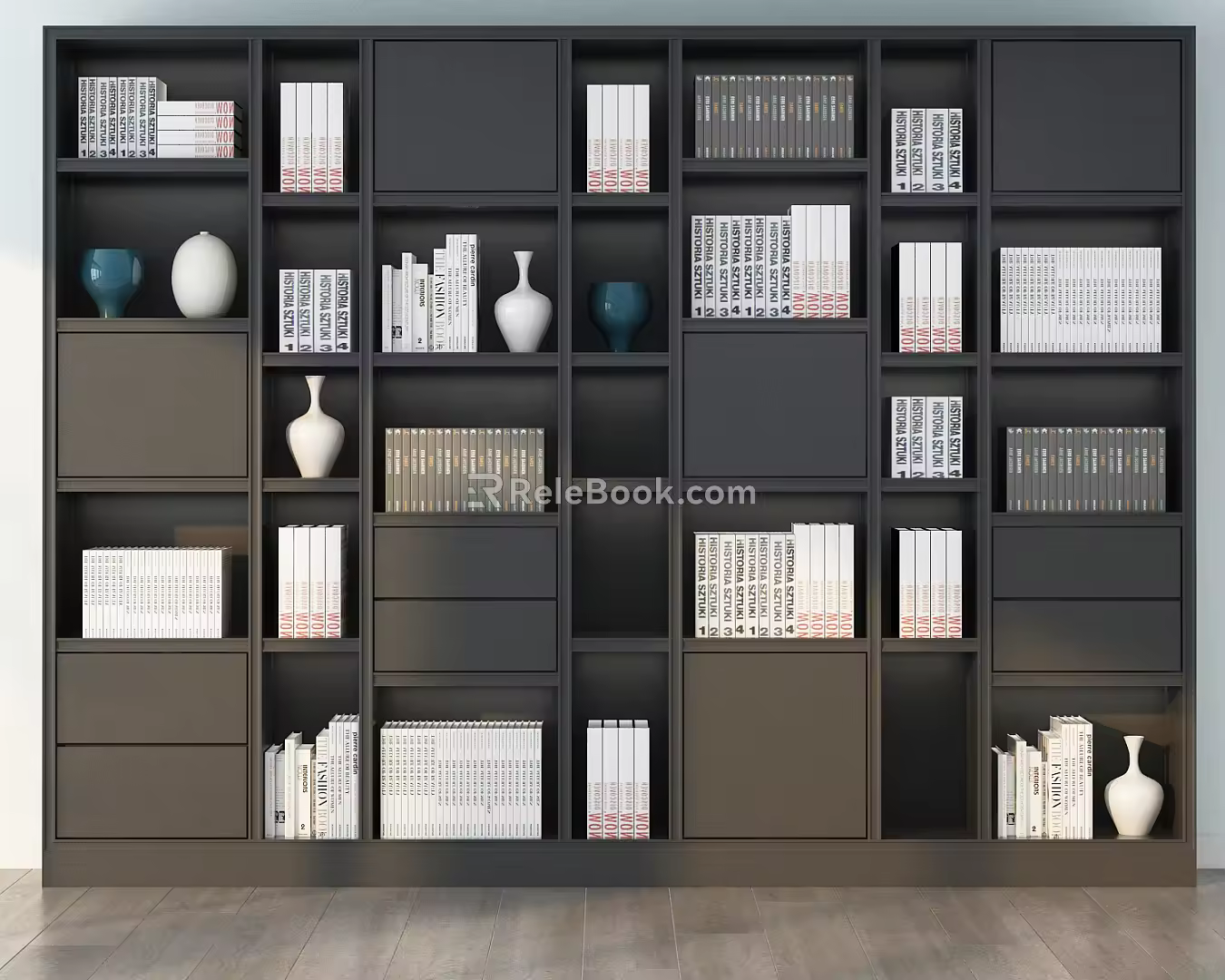 Modern bookcase bookcase combination 3d model
