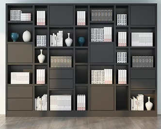 Modern bookcase bookcase combination 3d model