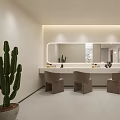 Modern Minimalist Dressing Table With Large LED Light Mirror And Comfortable Upholstered Chairs For Beauty Room