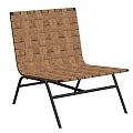 Brown Woven Leisure Chair With Black Metal Frame And Modern Minimalist Style