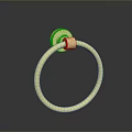 Golden Brass Towel Ring Modern Design Bathroom Accessory With Shiny Finish