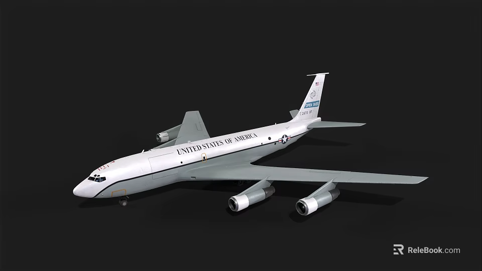 United States Air Force Large Transport Aircraft With National Insignia And Engines 3d model 