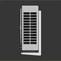 White Energy Efficient Air Conditioner Outdoor Unit With Fan Grille And Green Indicator Light