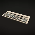 Beige Full Size Computer Keyboard With Function Keys And Numeric Keypad