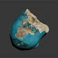 Blue Artisan Sculpture Carving With Textured Surface And Weathered Details