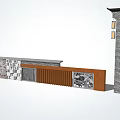 Traditional Chinese Scenic Wall Design With Relief Carvings Wooden Panels And Lattice