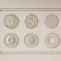French retro style lamp panel 3d model