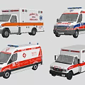 Various Ambulance Emergency Vehicle Designs In Diverse Color Schemes