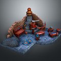 Blacksmith Blacksmith's Shop Forging Blacksmith's Shop Forging Cartoon Blacksmith 3d model